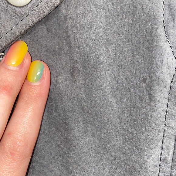 BlankNYC Real suede Moto Jacket in French Grey - Picture 4 of 5